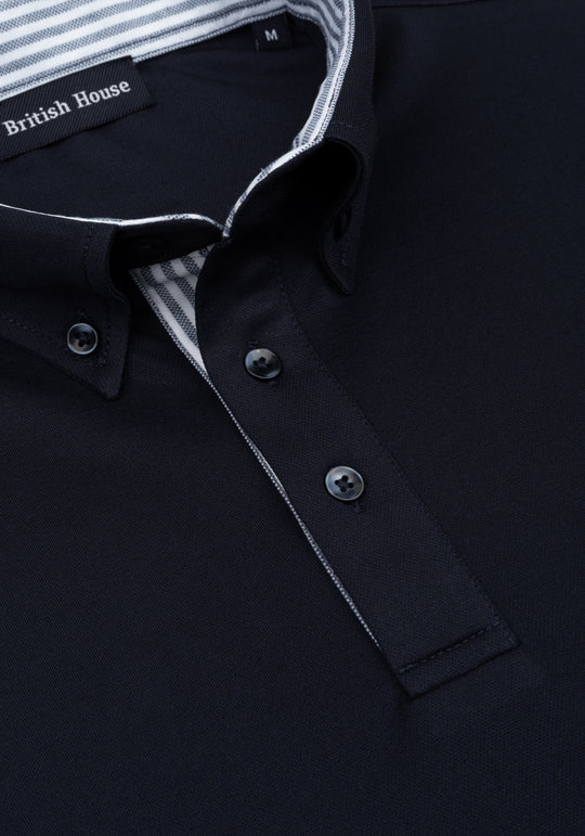 Midnight Navy Cotton Polo Shirt