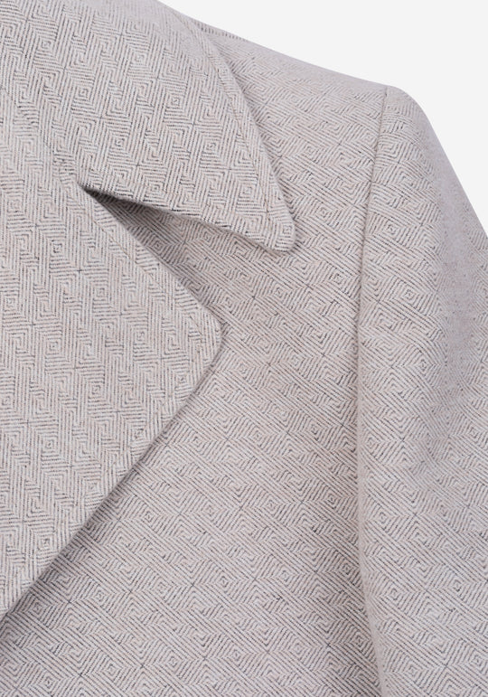 Sand Beige Double-Breasted Poly Coat