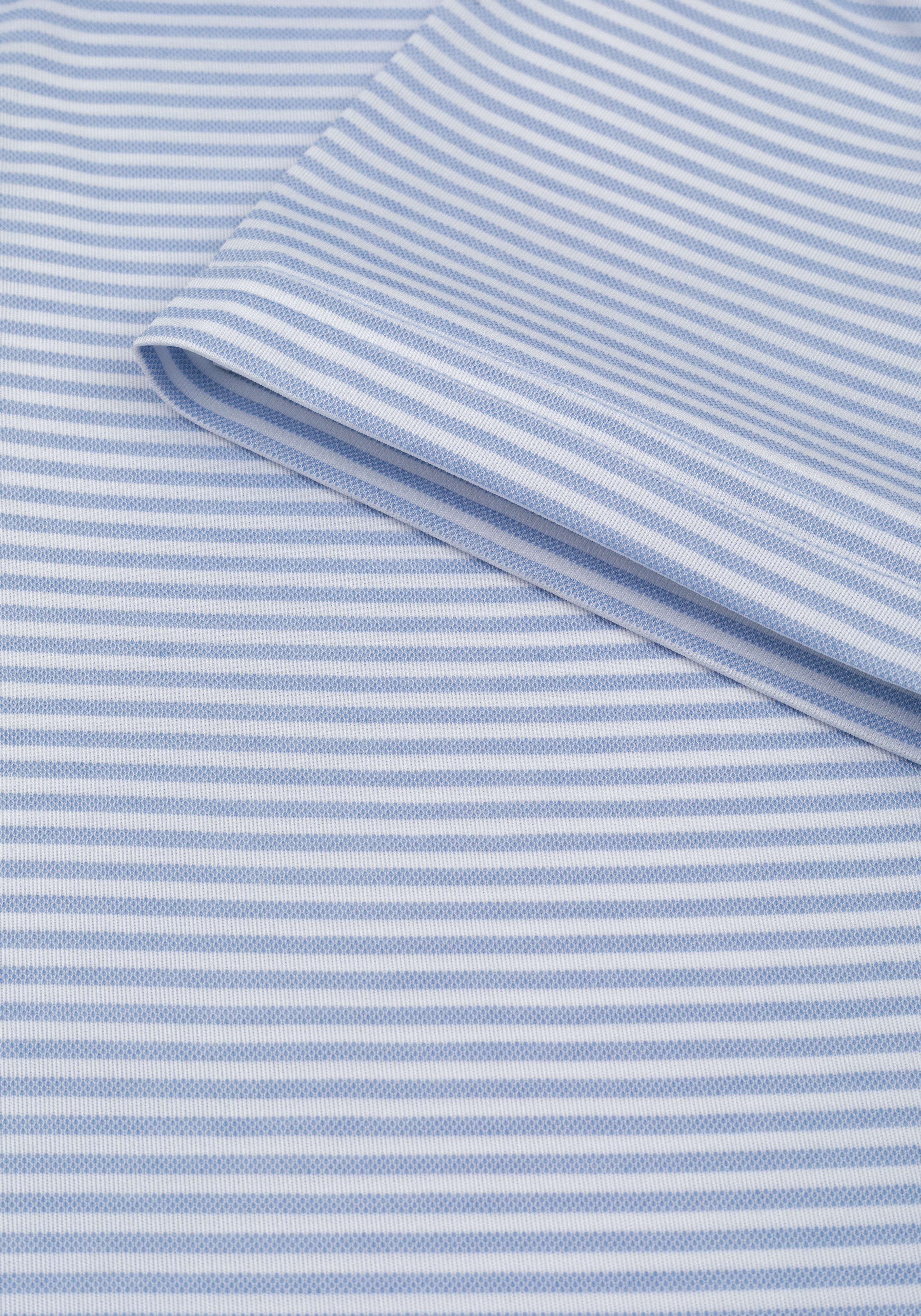 Breeze Blue Stripe Cotton Polo Shirt