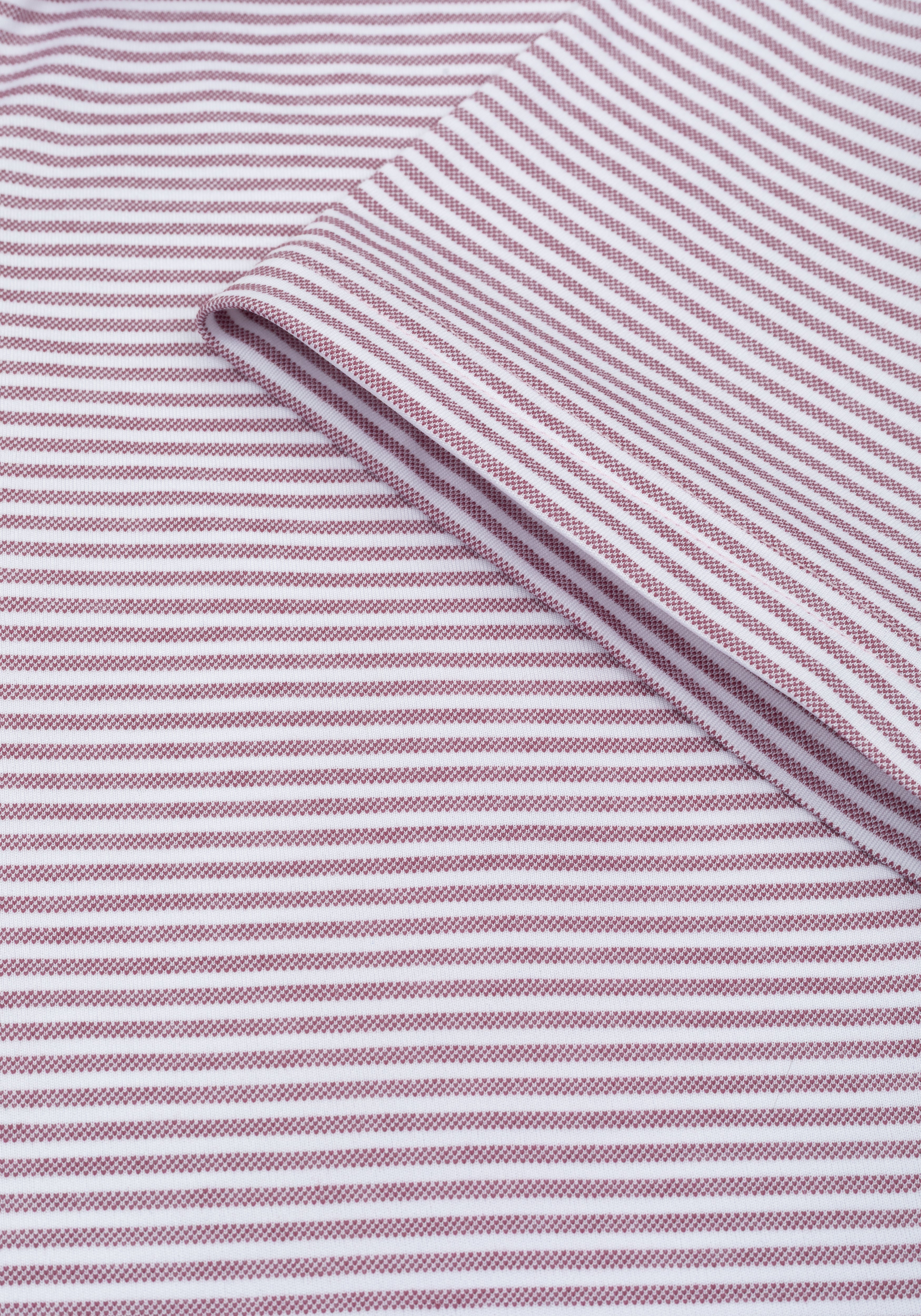 Burnt Rose Stripe Cotton Polo Shirt