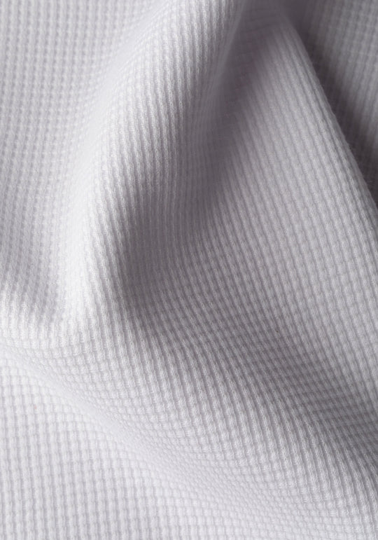 Swan White Cotton Waffle Polo Shirt