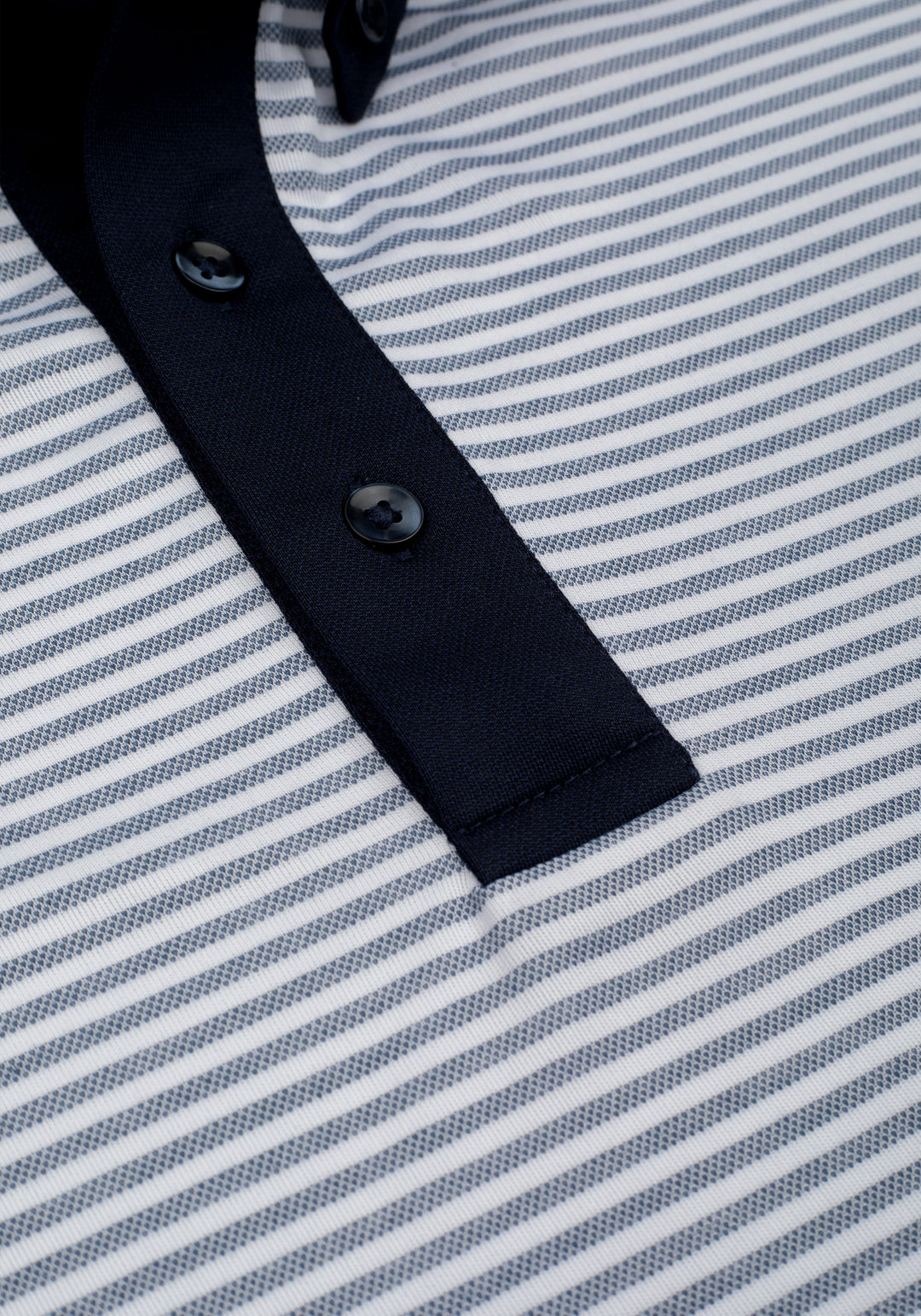Iron Navy Stripe Cotton Polo Shirt