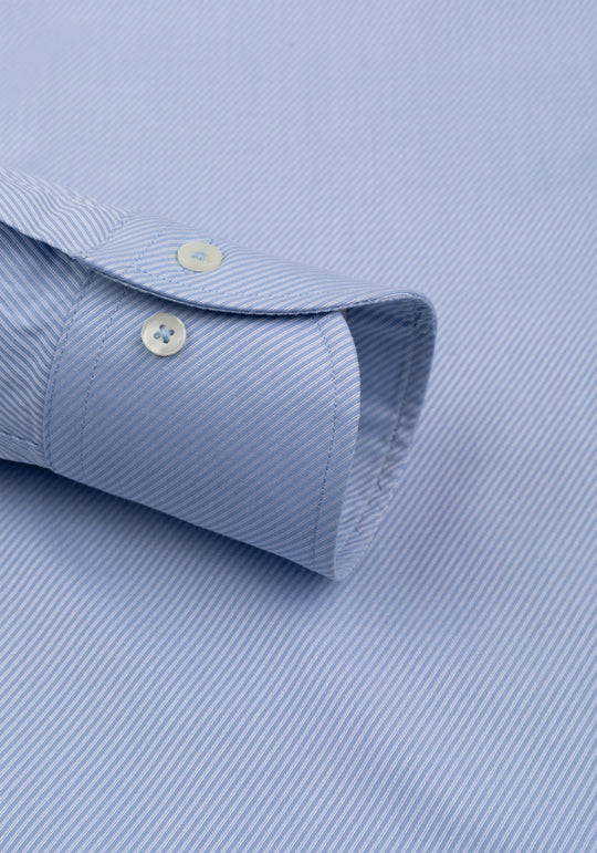 Glacial Blue Stripe Signature Twill Shirt