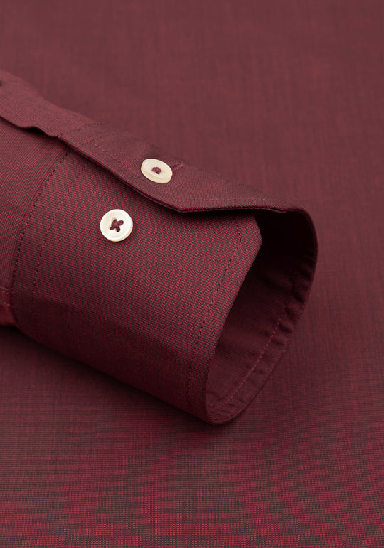 Dark Burgundy Poplin Shirt