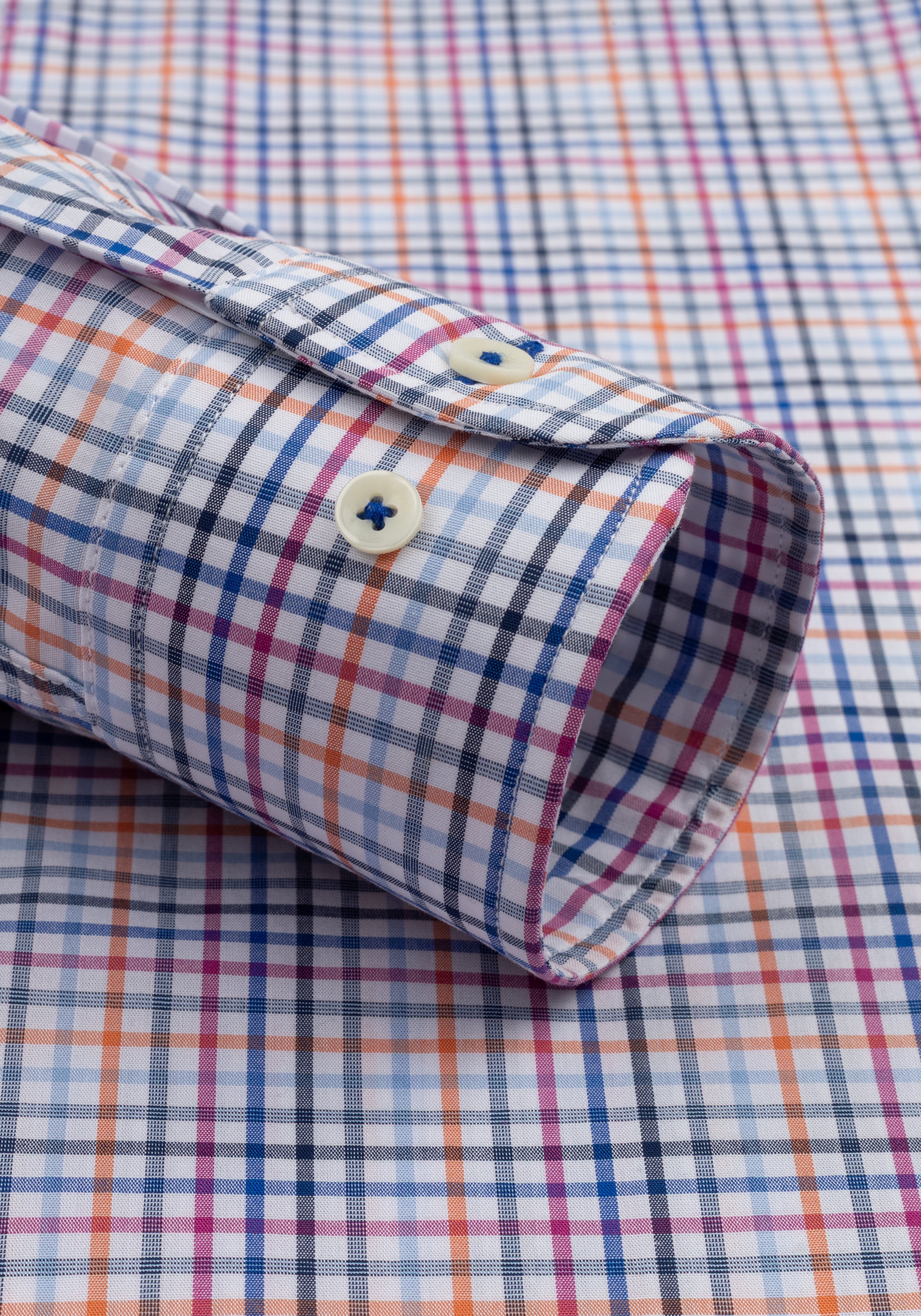 Sunset Blue Checked Oxford Shirt