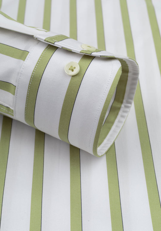 Moss Olive Stripe Signature Twill Shirt