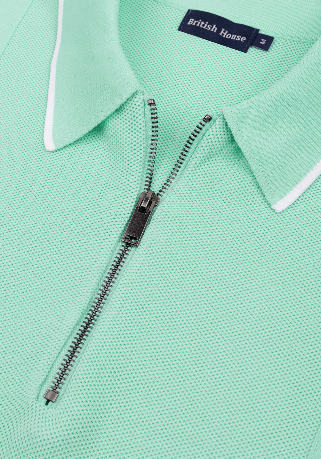 Coastal Mint Polyamide Knitted Polo Shirt