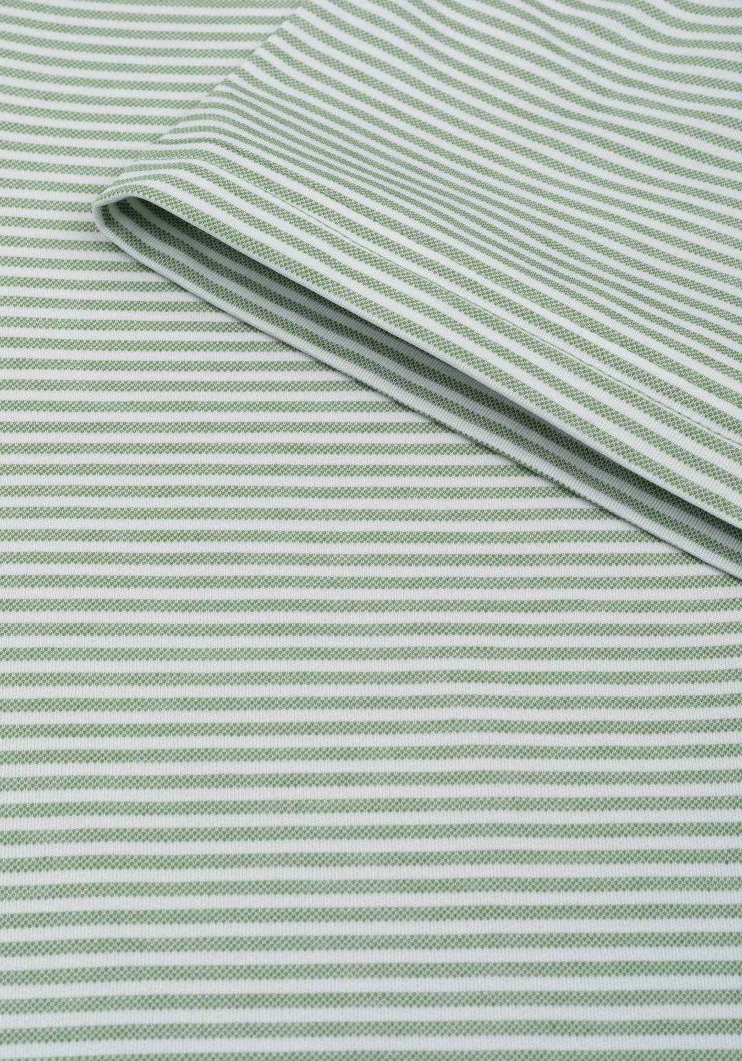 Sage Green Stripe Cotton Polo Shirt