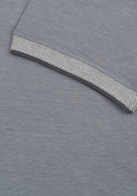 Stone Grey Cotton Polo Shirt