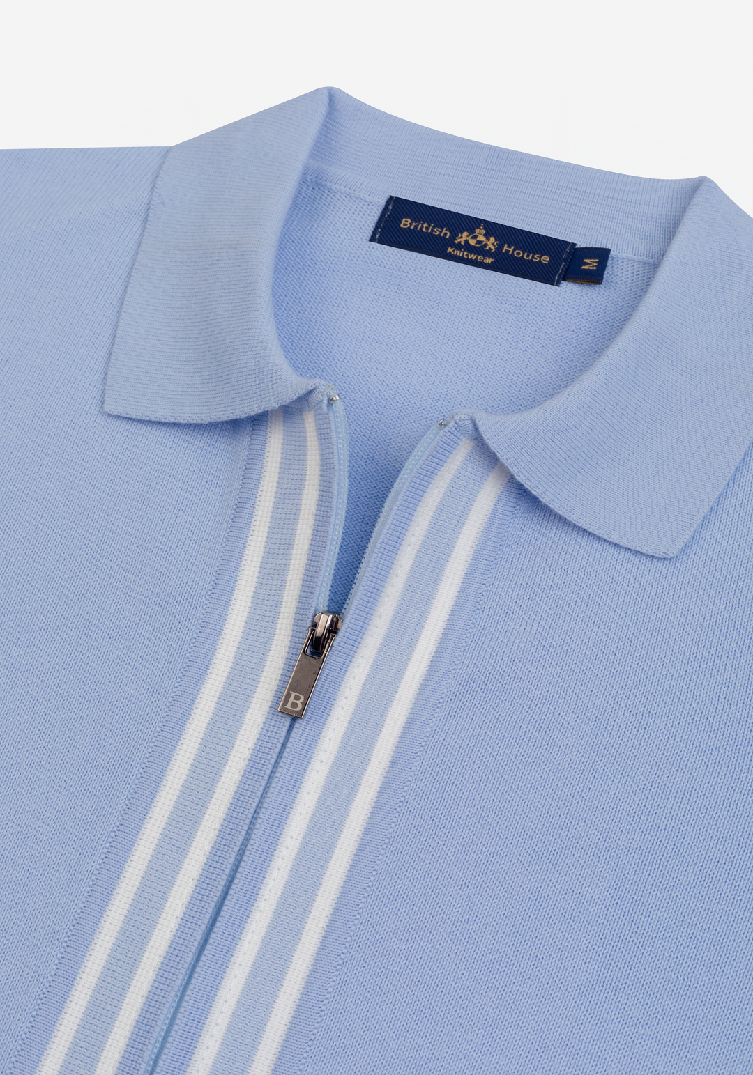 Powder Blue Zip Cotton Pullover
