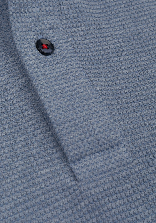 Slate Blue Waffle Polo Shirt