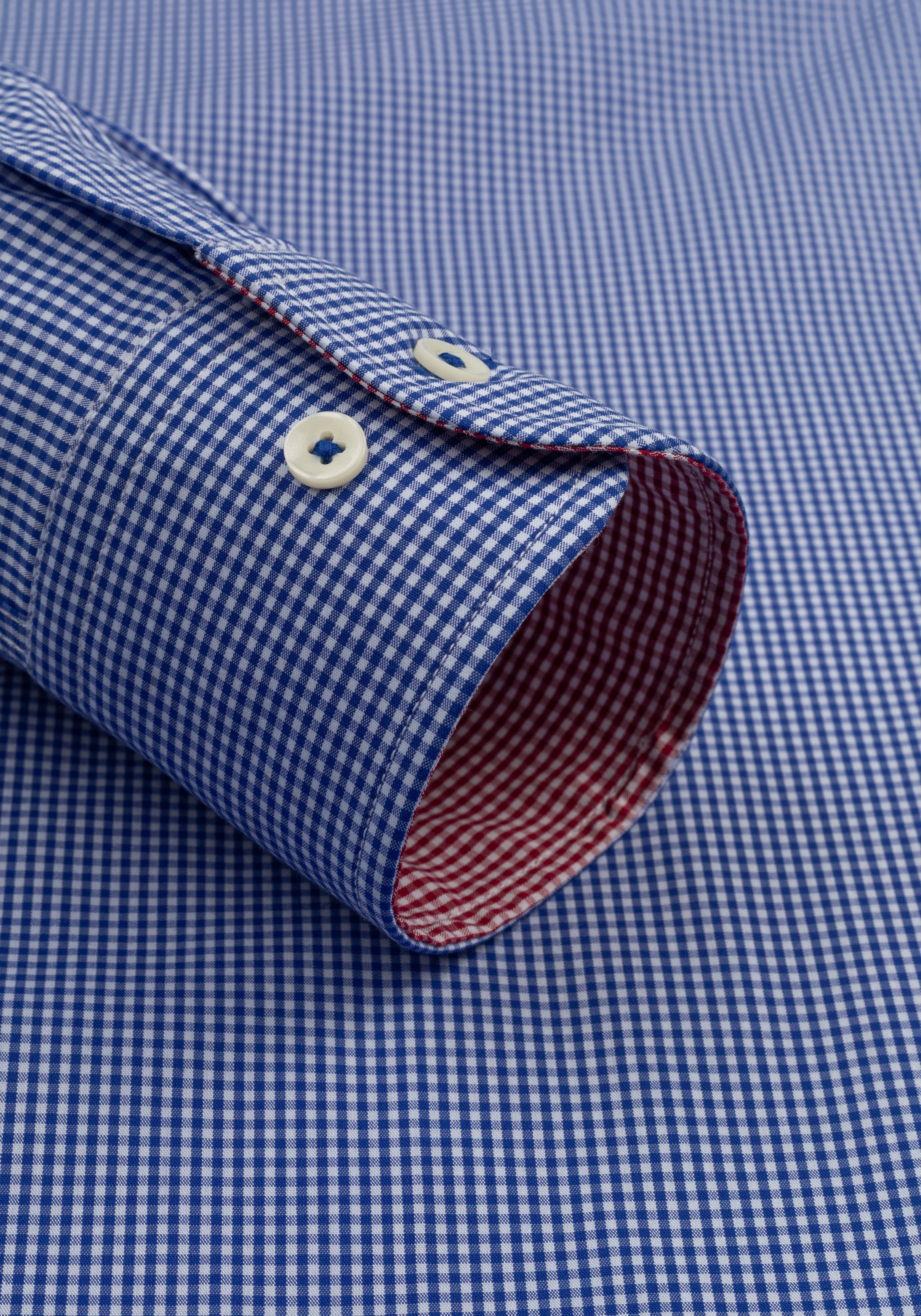 Royal Blue Checked Cotton Lycra Shirt