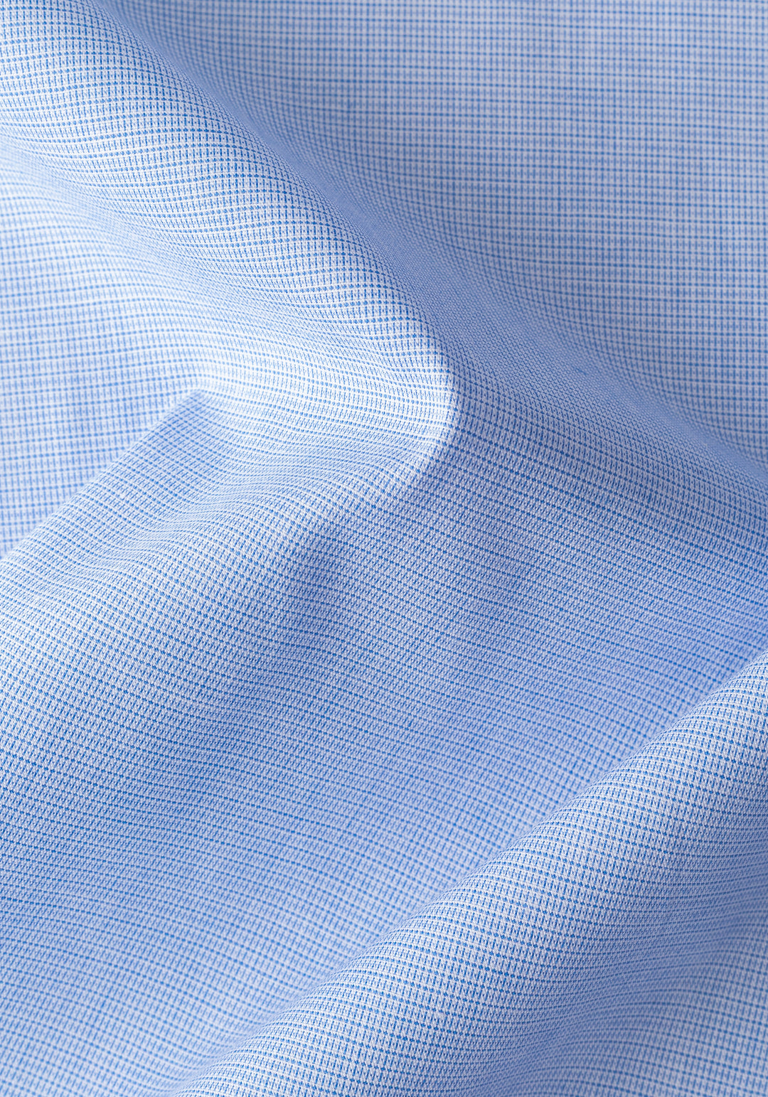 Soft Blue Checked Poplin Shirt