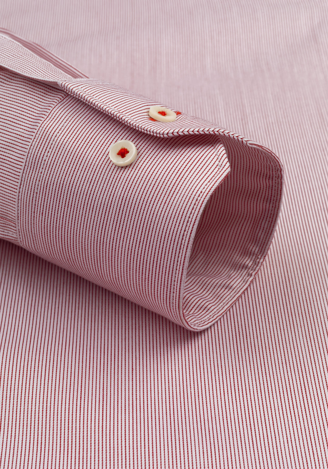 Crimson Red Stripe Signature Twill Shirt