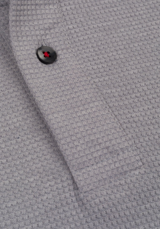 Whisper Grey Waffle Polo Shirt