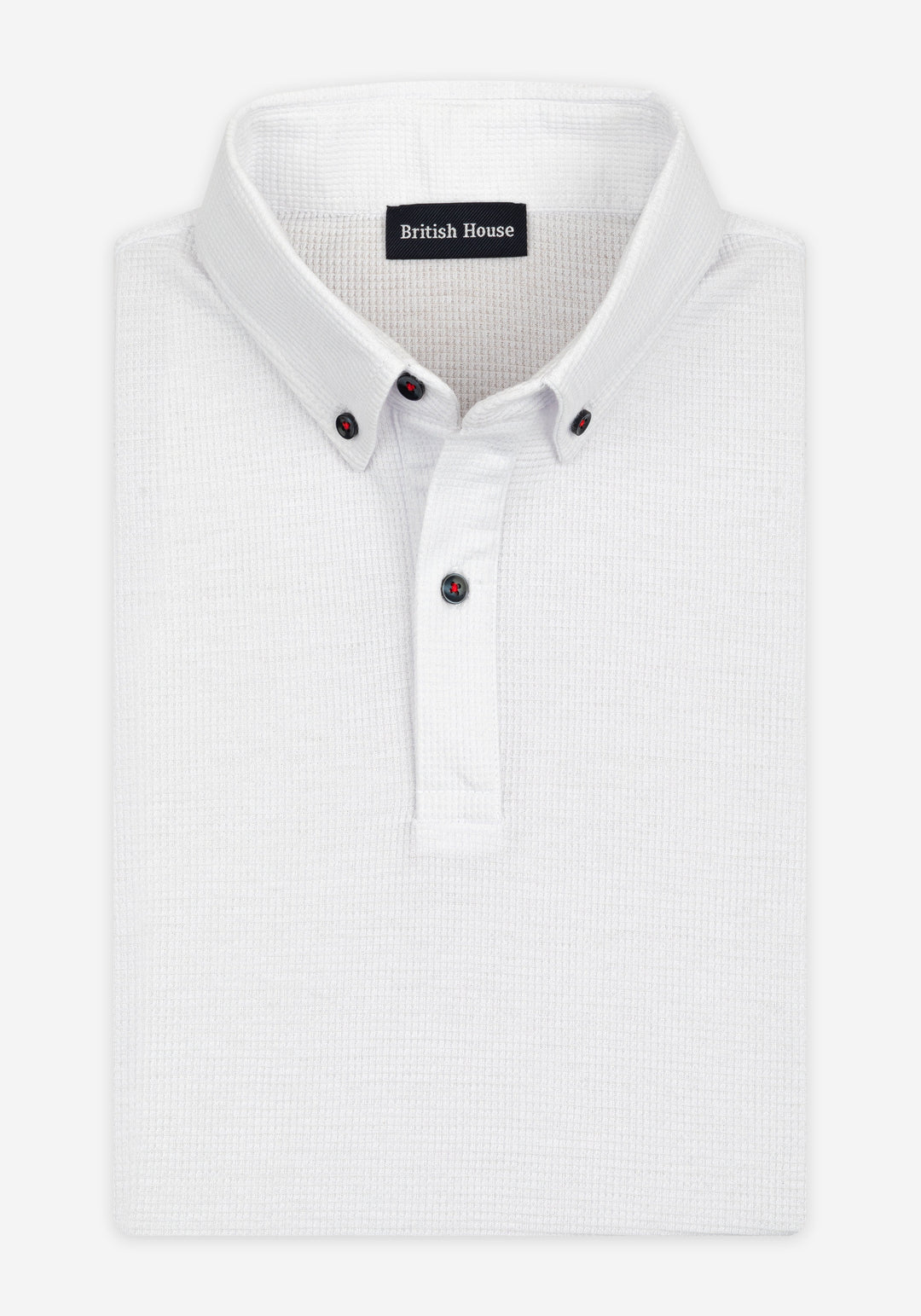 Moonlight White Waffle Polo Shirt