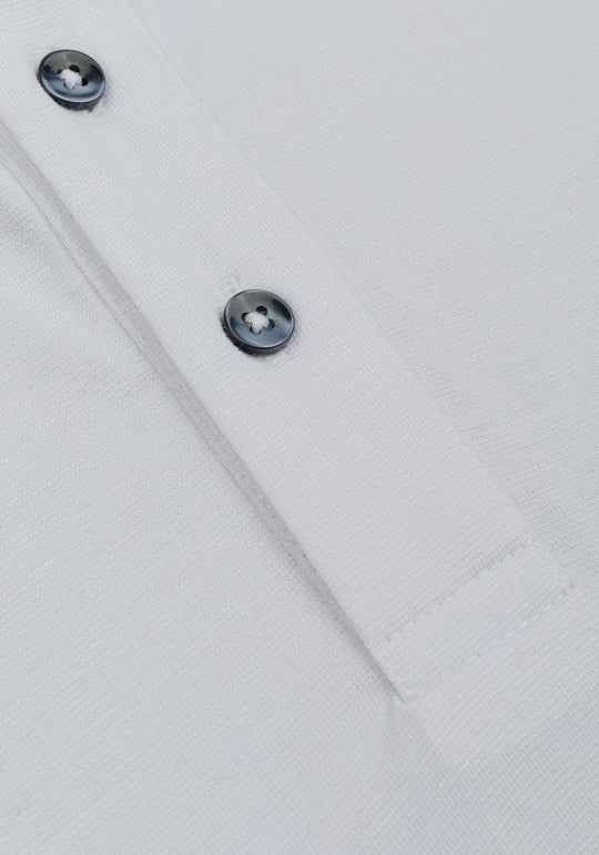 Swan White Soft Knit Polo Shirt