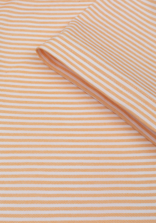 Peach Orange Stripe Cotton Polo Shirt