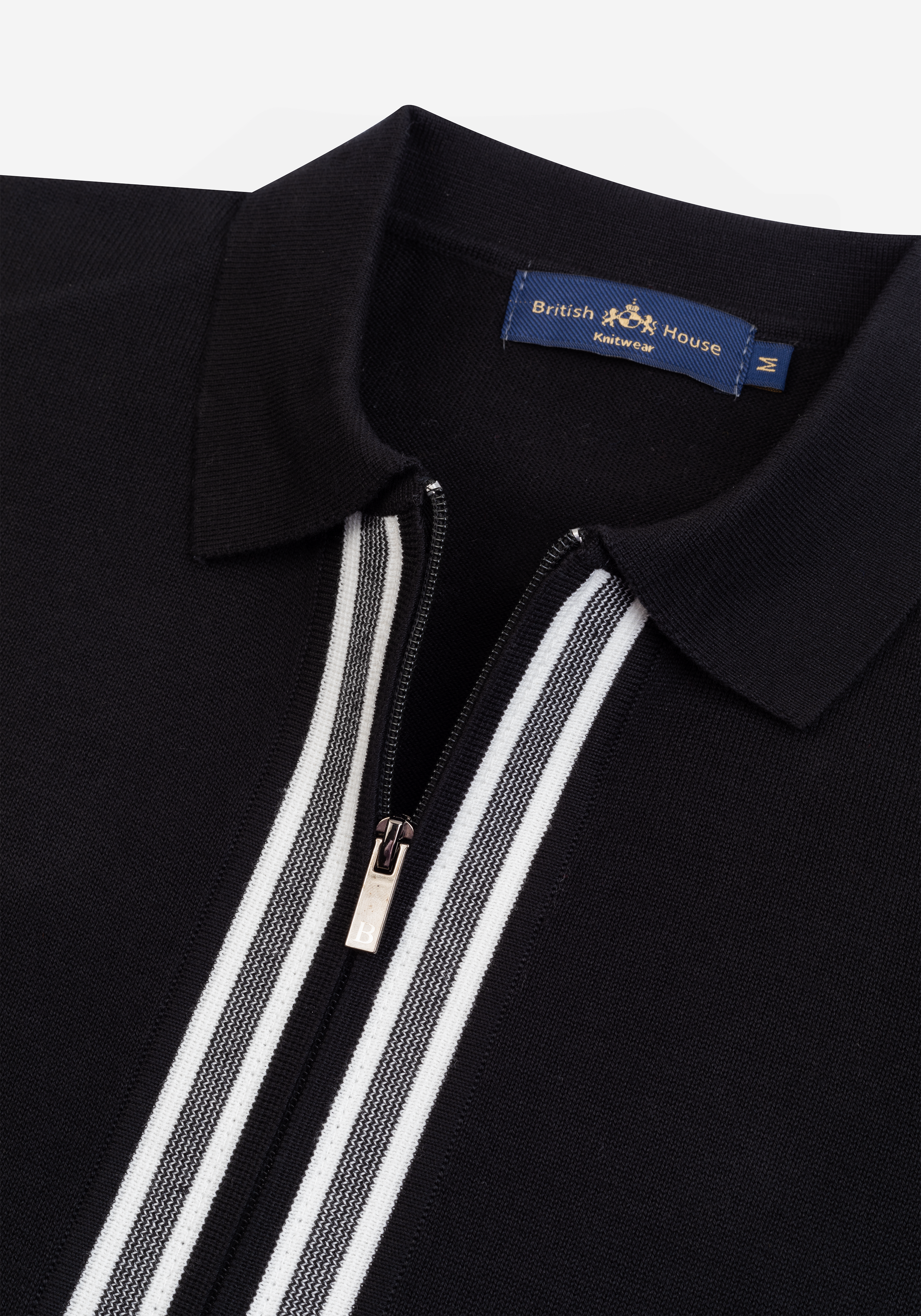 Stellar Black Zip Cotton Pullover