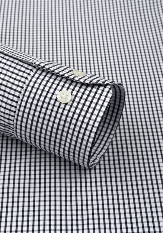 Jet Black Checked Poplin Shirt