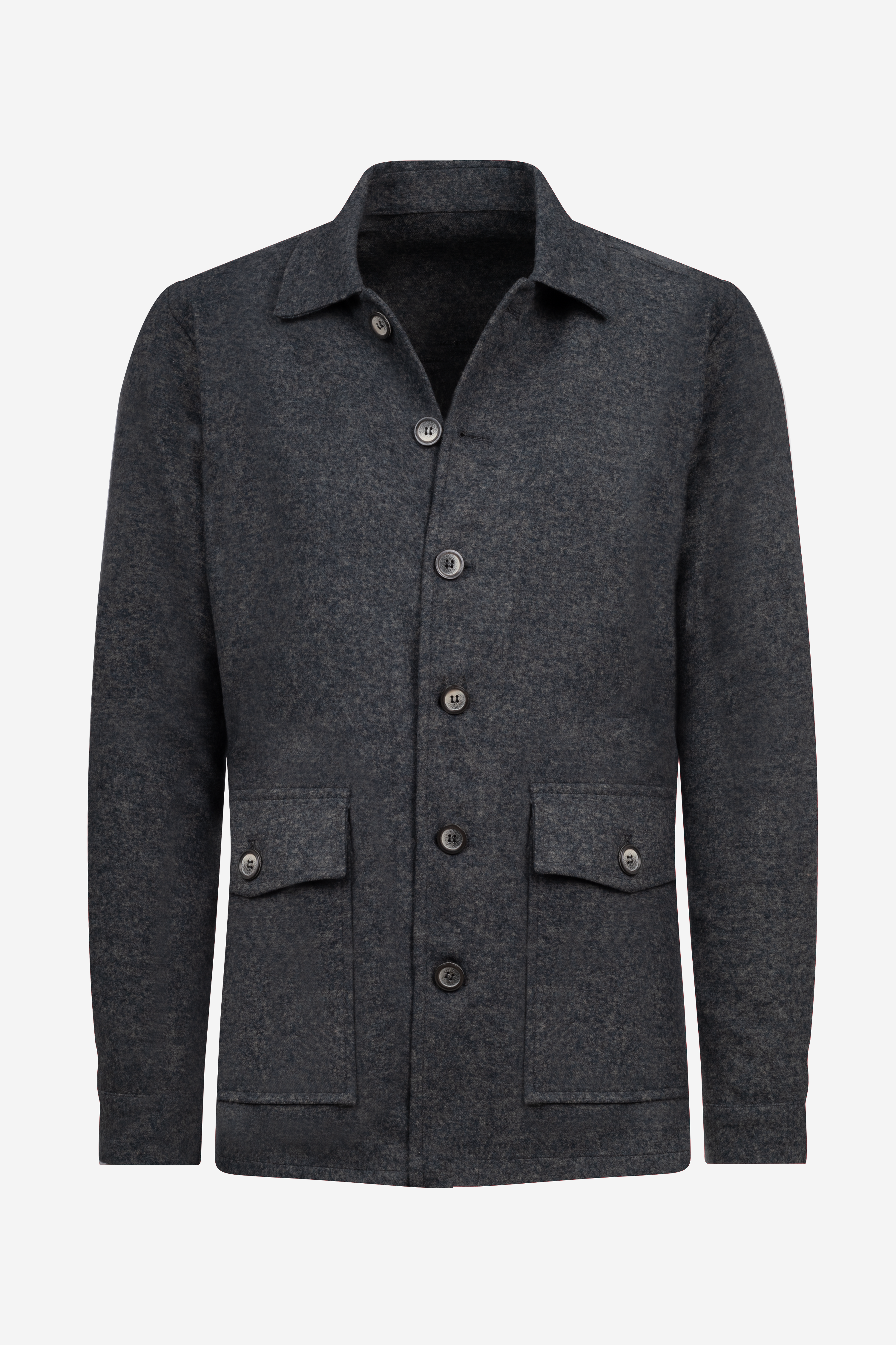 Mist Grey Wool Feel Overshirt