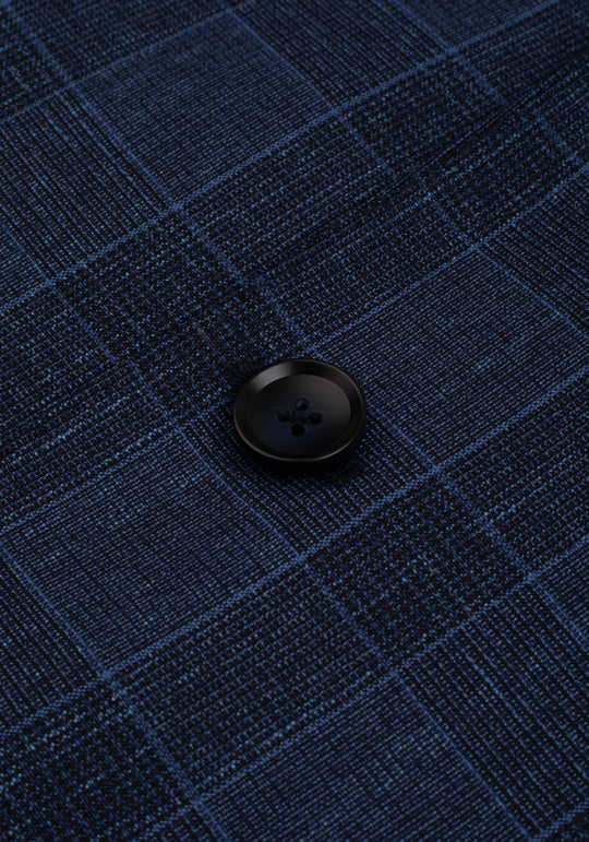 Contemporary Fit Dusk Blue Checked Blazer