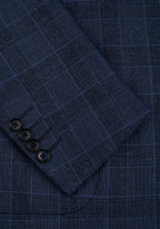 Contemporary Fit Dusk Blue Checked Blazer