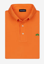 Metallic Orange Cotton Polo Shirt
