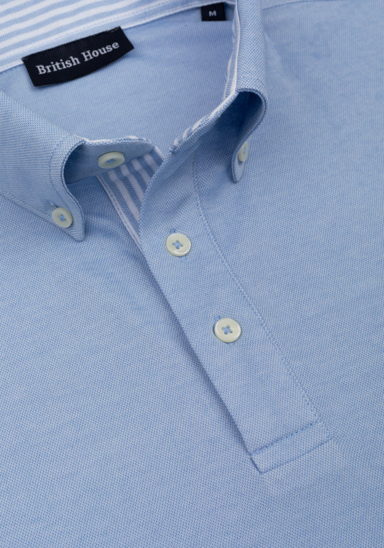 Baby Blue Cotton Polo Shirt