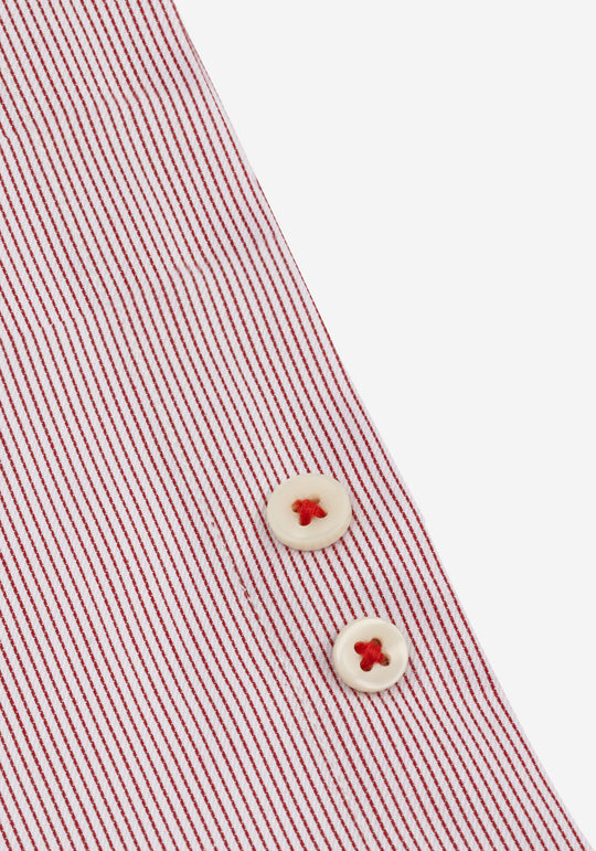 Crimson Red Stripe Signature Twill Shirt
