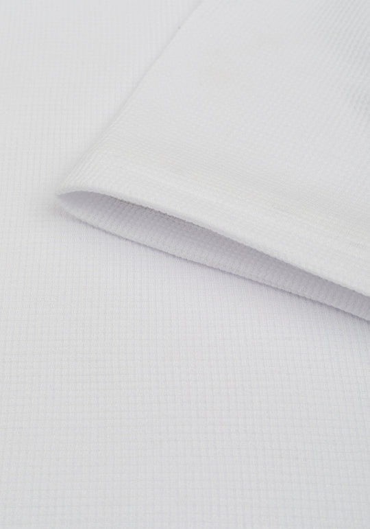Moonlight White Waffle Polo Shirt