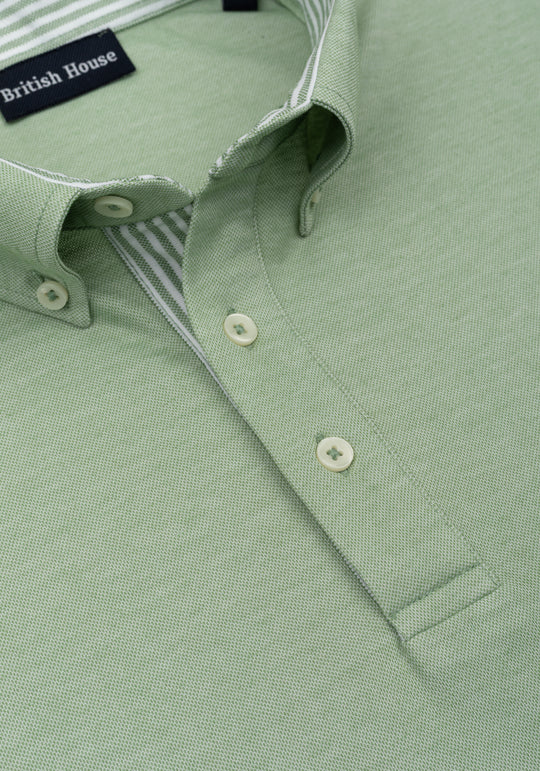 Verdant Green Cotton Polo Shirt