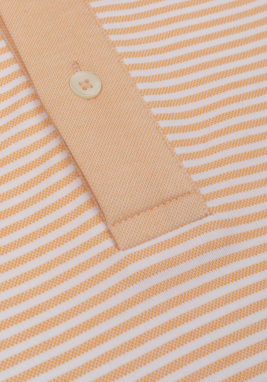 Peach Orange Stripe Cotton Polo Shirt