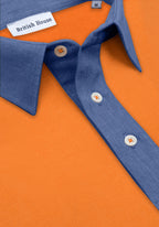 Maple Orange Cotton Polo Shirt - Long Sleeve