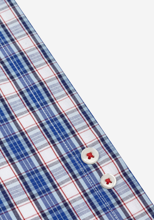 Atlantic Blue Checked Poplin Shirt