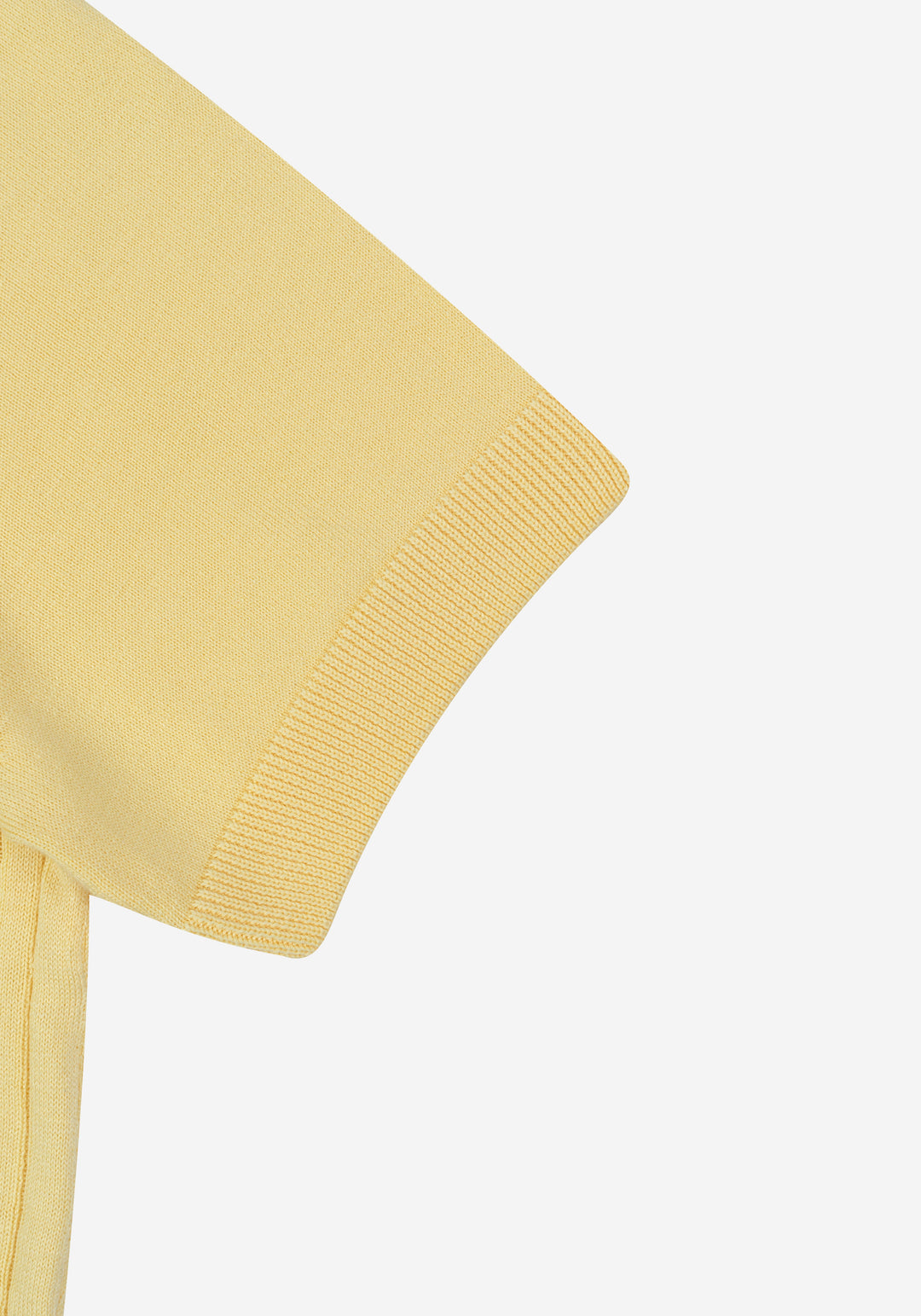 Glow Yellow Braided Knitted Polo Shirt