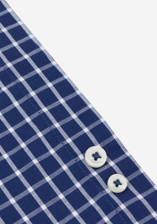 Windsor Navy Checked Poplin Shirt