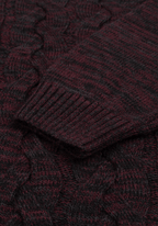 Rustic Burgundy Braided Zipped Pullover
