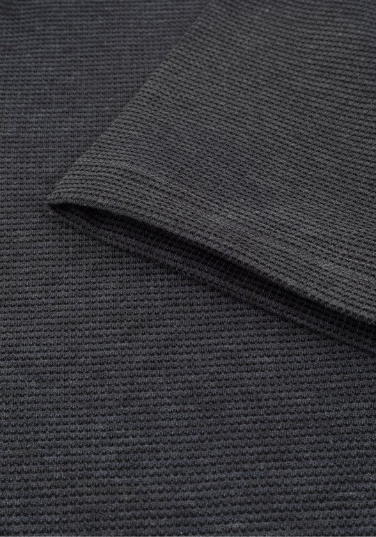 Charcoal Grey Waffle Polo Shirt