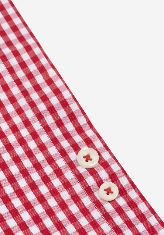 Cardinal Red Checked Poplin Shirt