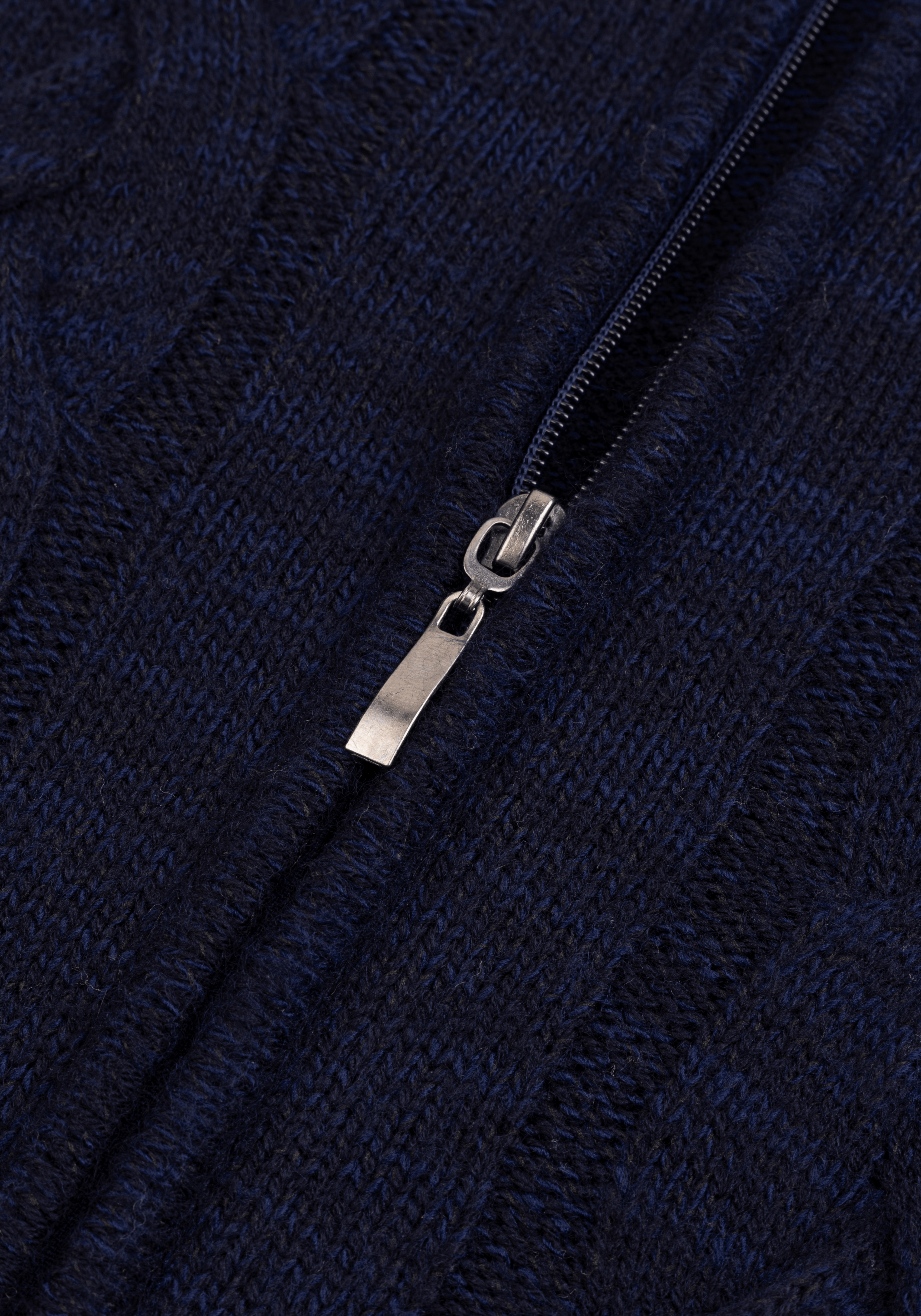 Midnight Navy Braided Zipped Pullover
