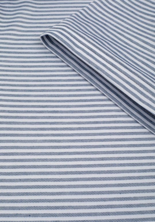 Iron Navy Stripe Cotton Polo Shirt
