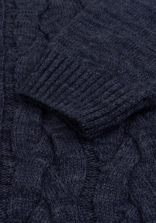 Slate Blue Braided Zipped Pullover