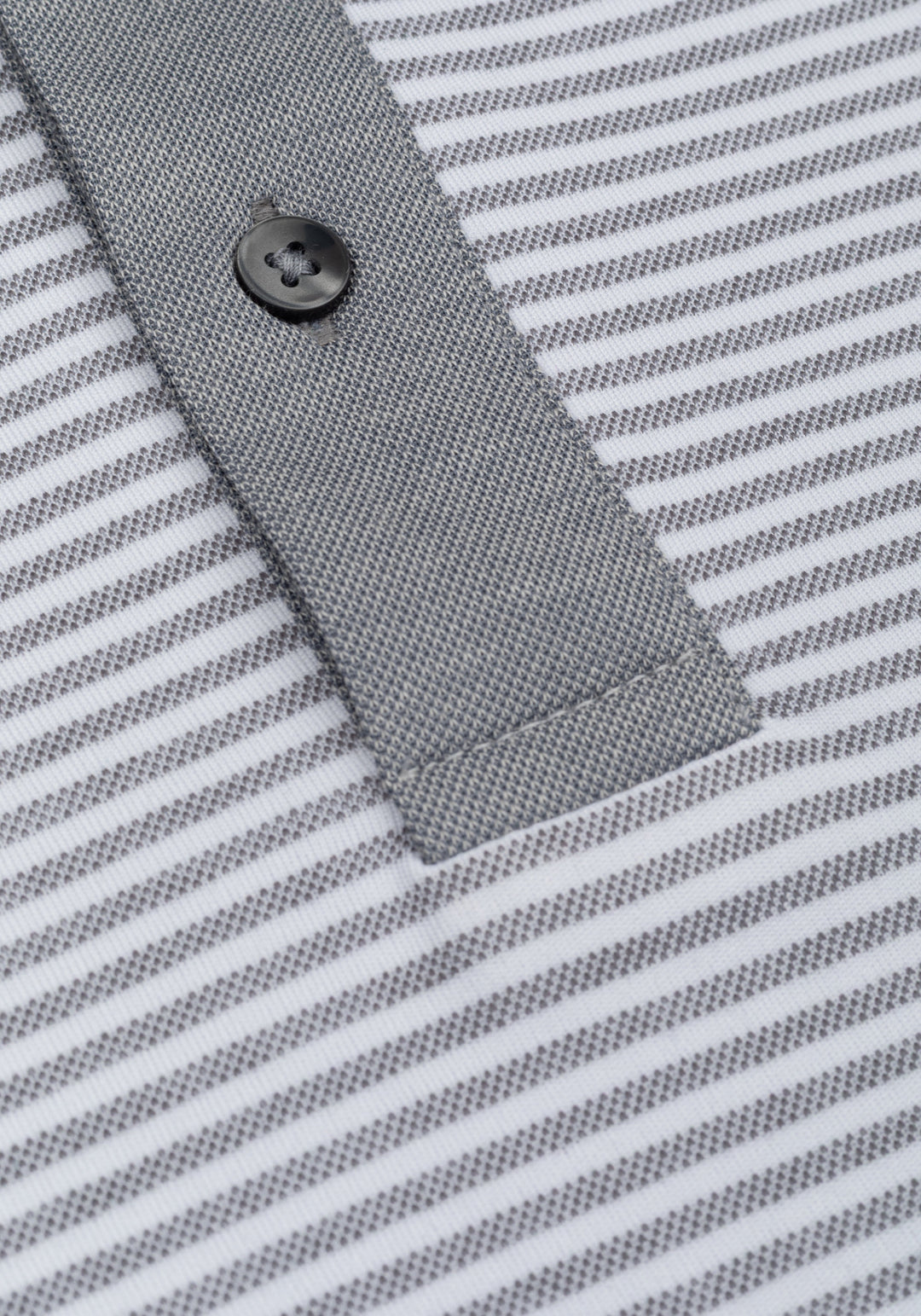 Steel Grey Stripe Cotton Polo Shirt