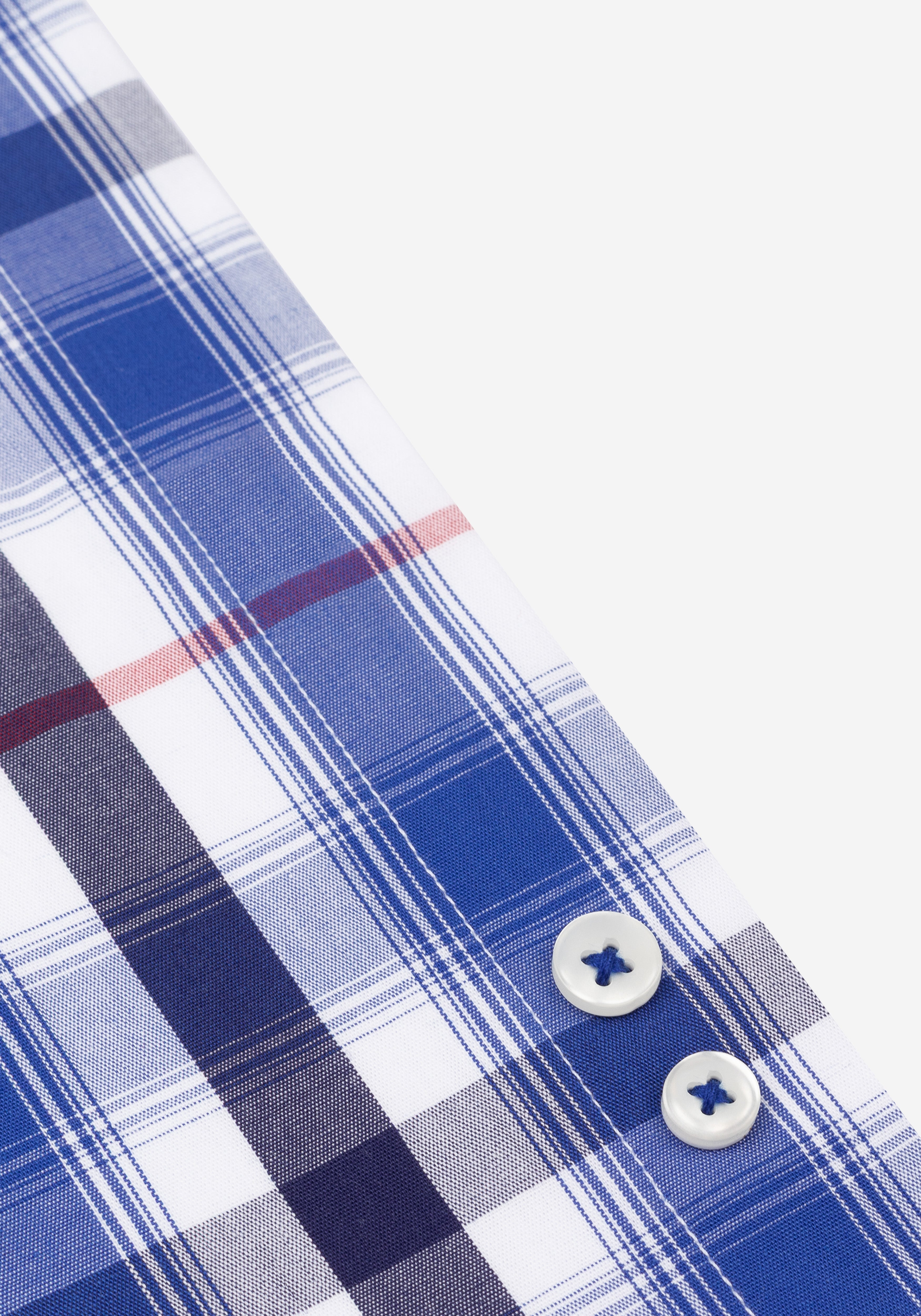 Steel Blue Checked Poplin Shirt