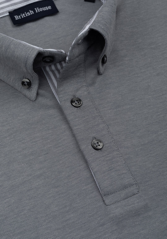 Light Grey Cotton Polo Shirt