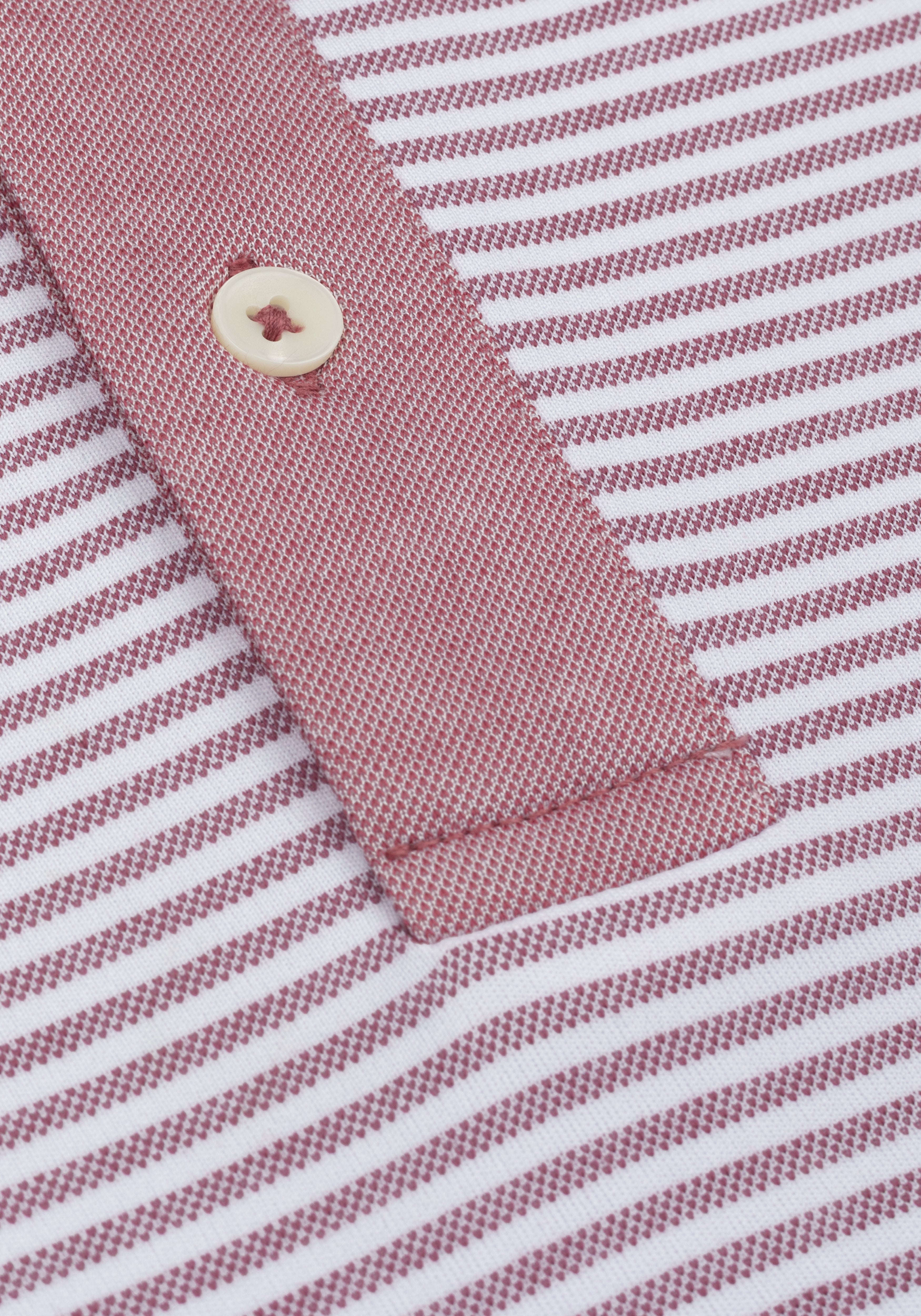 Burnt Rose Stripe Cotton Polo Shirt