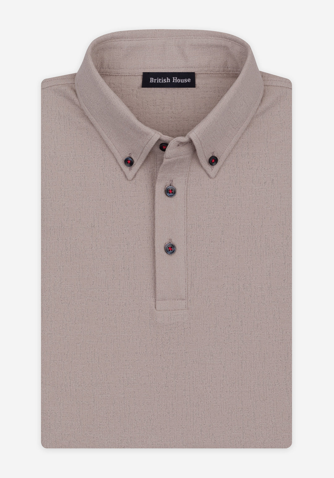 Earthstone Beige Jacquard Polo Shirt
