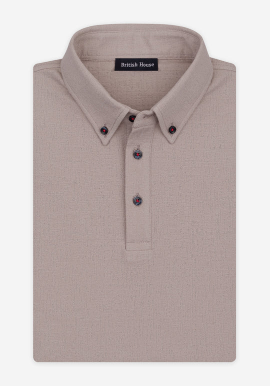 Earthstone Beige Jacquard Polo Shirt