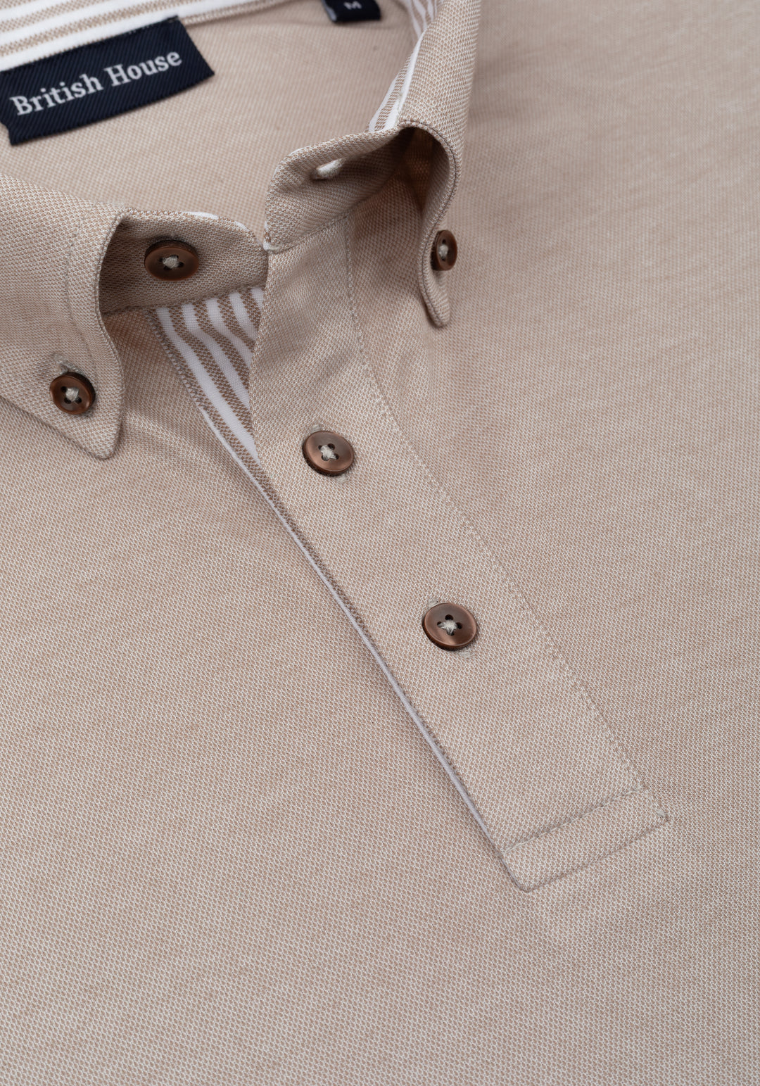 Dull Beige Cotton Polo Shirt